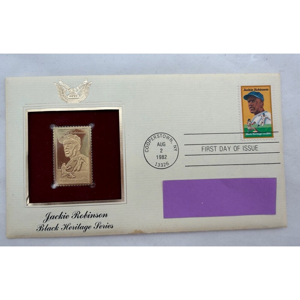 1982 USPS 22KT Gold Stamp Set JACKIE ROBINSON Ist Day of Issue